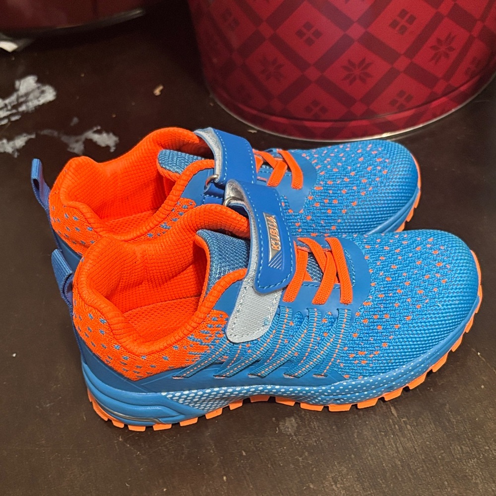 Vibrant Blue and Orange Kids Shoes